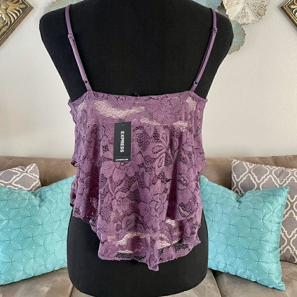 NWT EXPRESS Lace Criss Cross Top - Picture 4 of 5